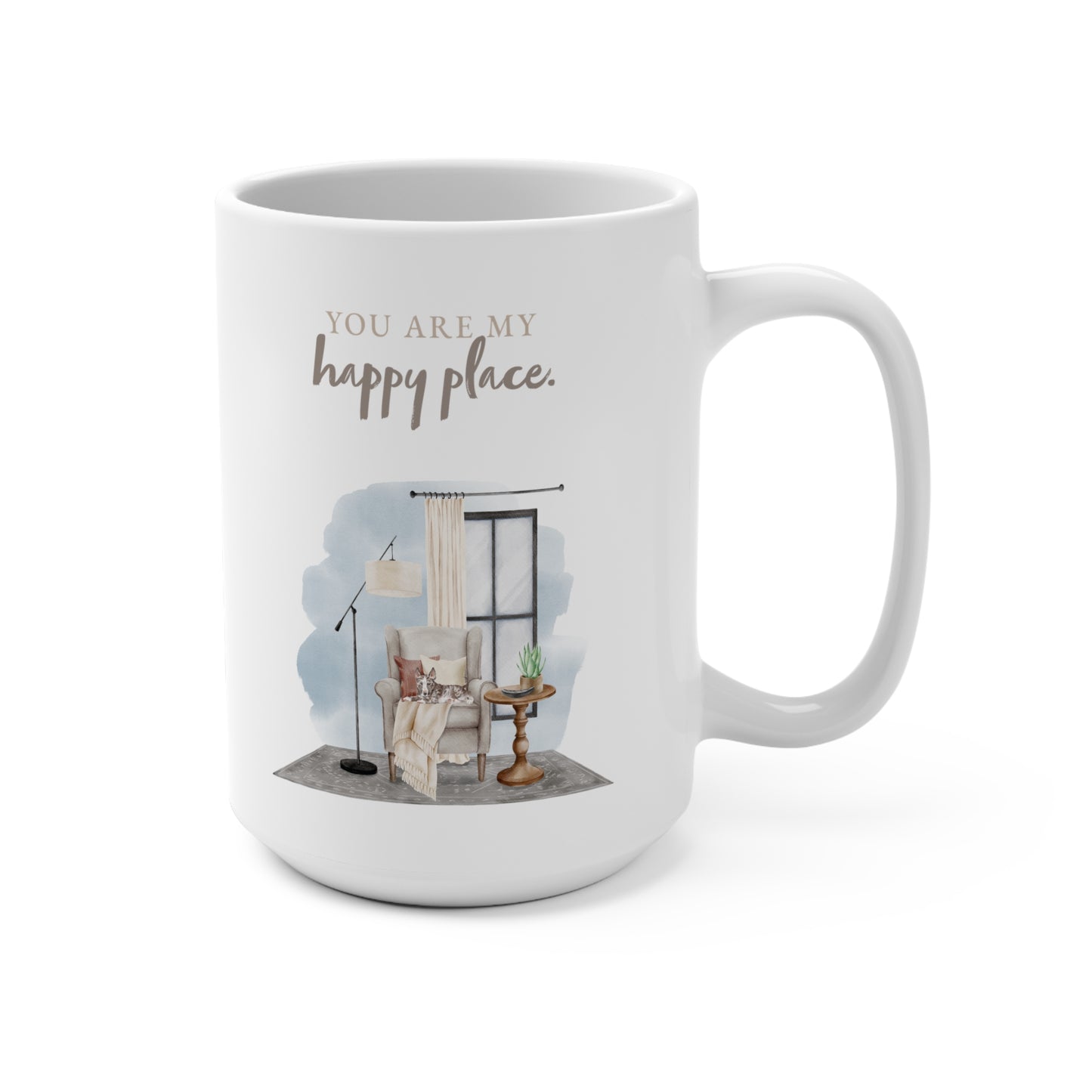 Bull Terrier 15oz Mug, “You are My Happy Place”