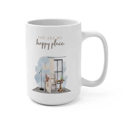 Sheltie (Shetland Sheepdog) 15oz Mug, “You are My Happy Place”