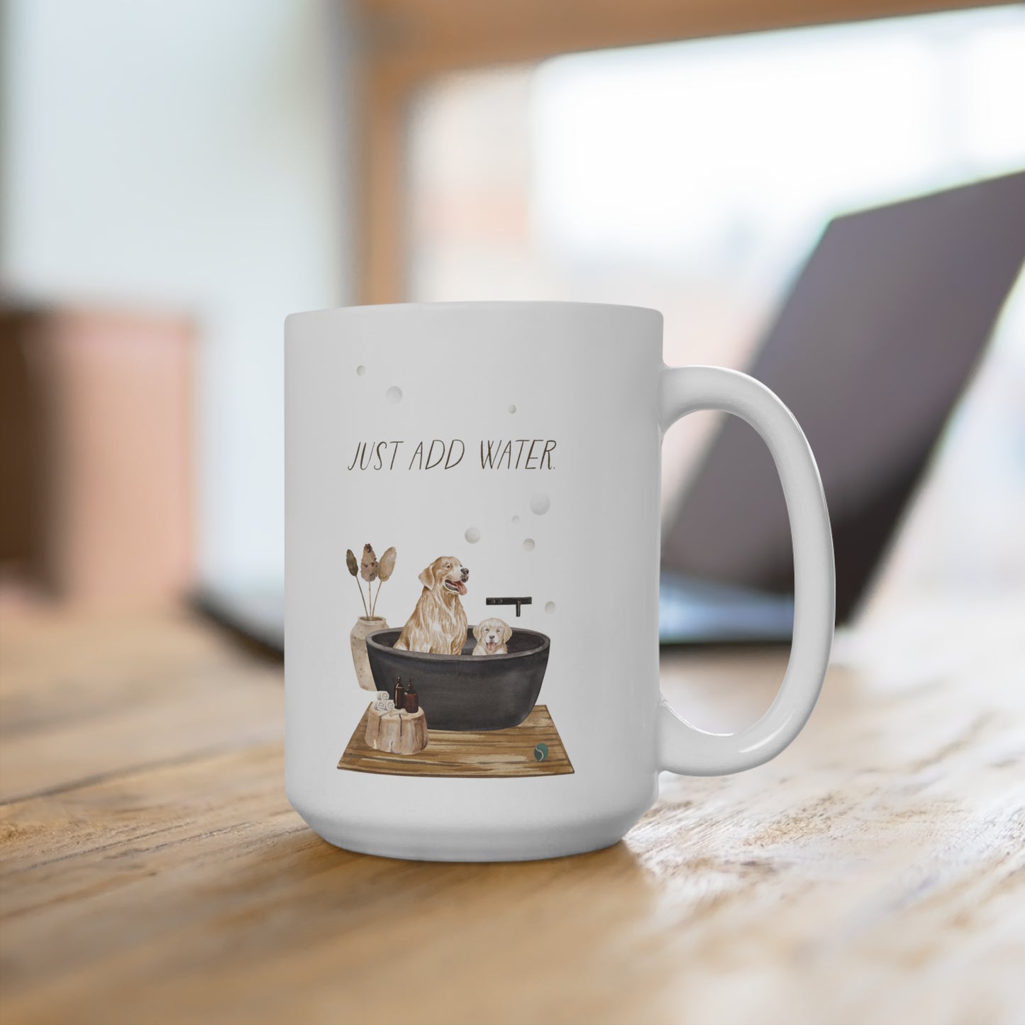 Golden Retriever 15oz Mug, “Just Add Water”