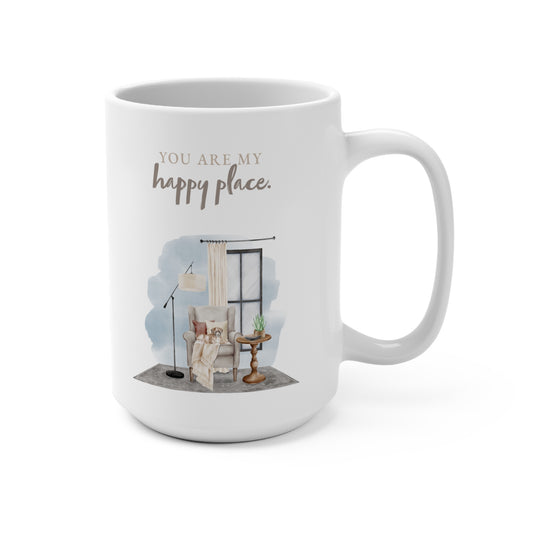 Boxer 15oz Mug, “You are My Happy Place”