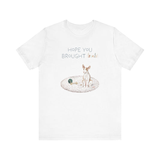 Ibizan Hound T-Shirt, “Hope You Brought Treats”