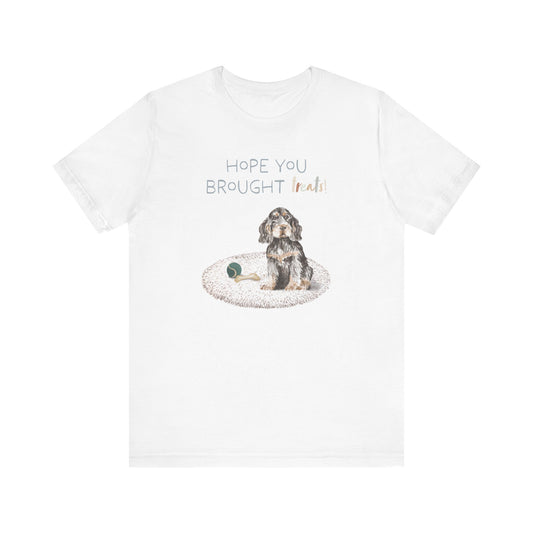 English Cocker Spaniel T-Shirt, “Hope You Brought Treats”